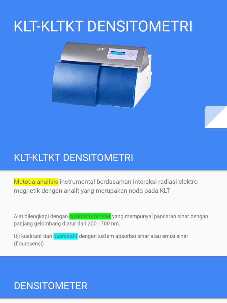 Prinsip dan Metode KLT Densitometri | PDF