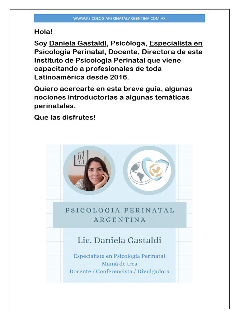 Psicologia Perinatal PDF Parto Ciencias del comportamiento
