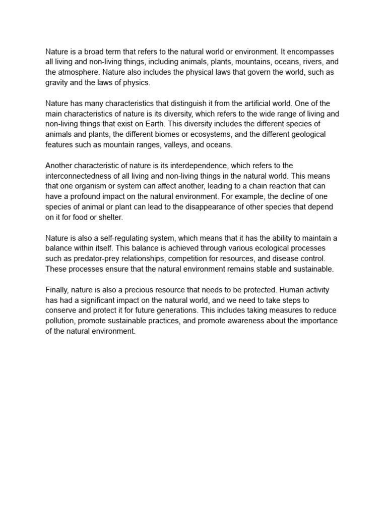 Essay about nature pdf