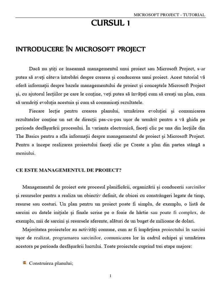 Microsoft Project Tutorial