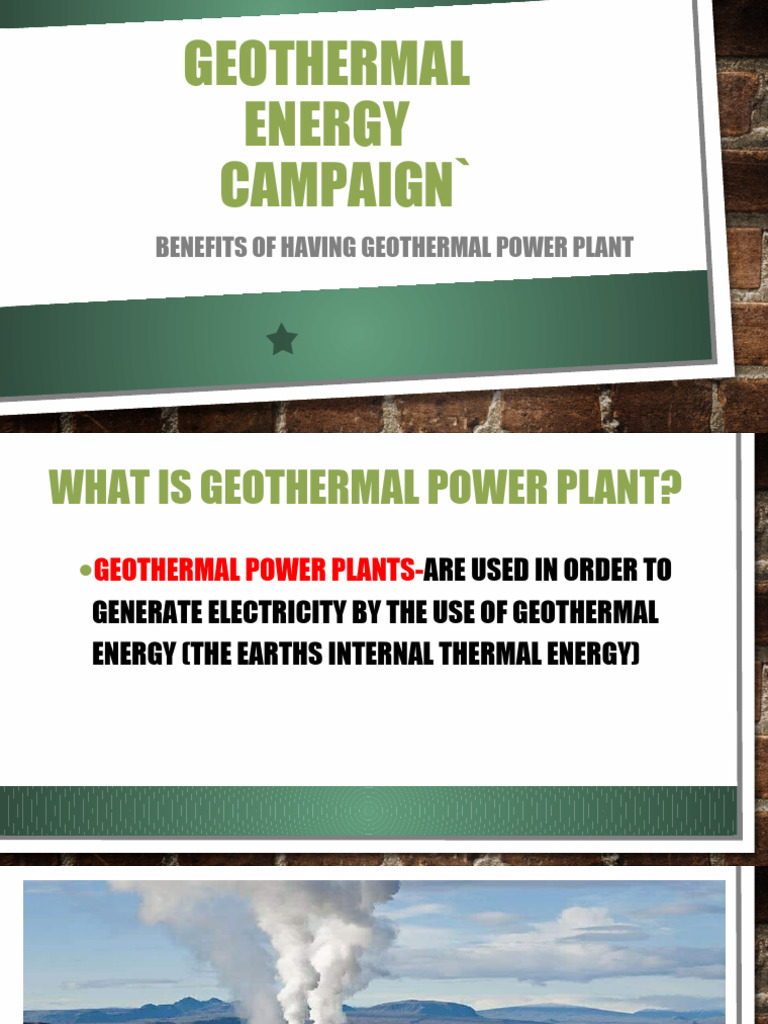 Geothermal Energy Campaign Pdf Geothermal Energy Power Station