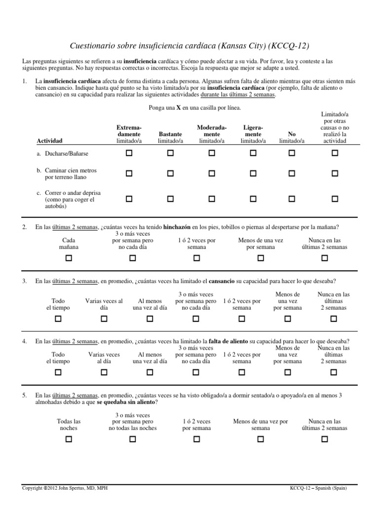 Kccq 12 Scoring Algorithm