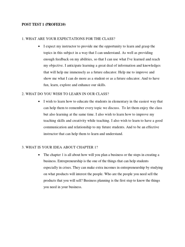 POST TEST 1 Profee10 | PDF