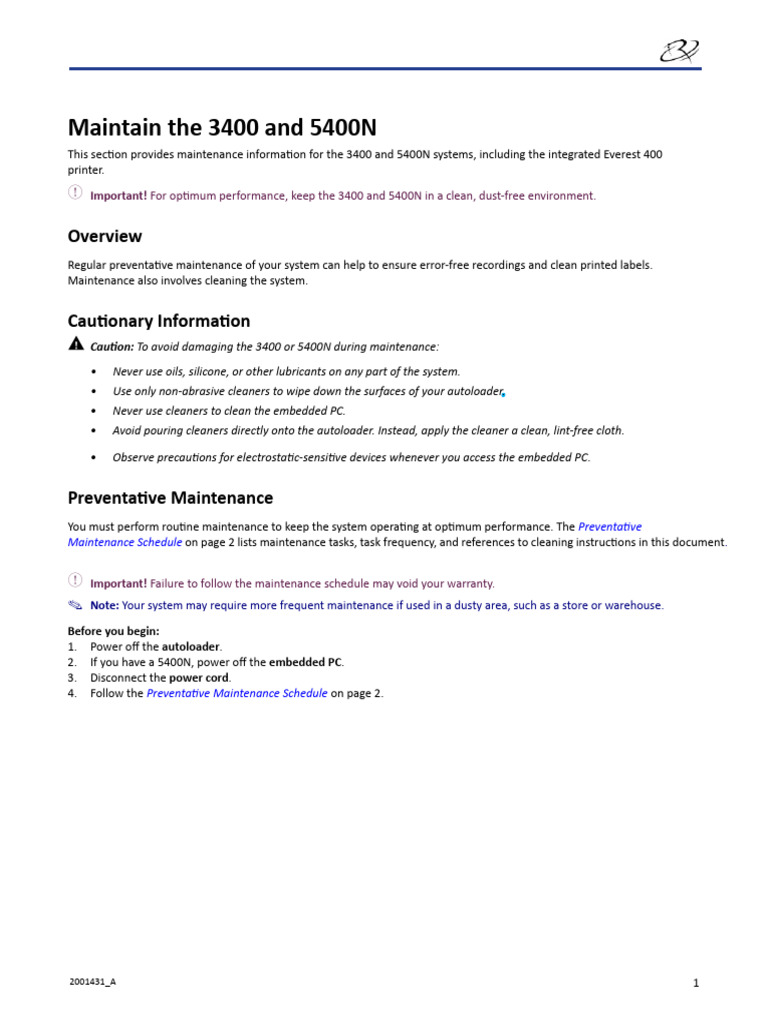 5410N-5400N and 3410-3400 Maintenance Guide | PDF | Printer (Computing ...