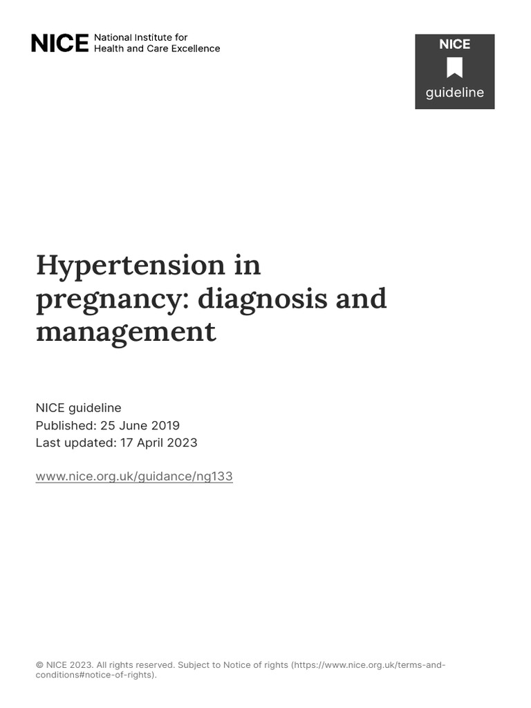 Hypertension in Pregnancy Diagnosis and Management PDF 66141717671365 ...