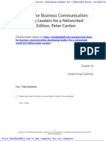 Test Bank For Business Communication Developing Leaders For A Networked World 3rd Edition Peter Cardon