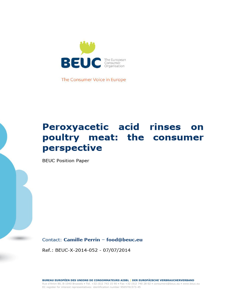 Beuc-X-2014-052 Cpe Beuc Position Paper-Use of Peroxyacetic Acid On ...
