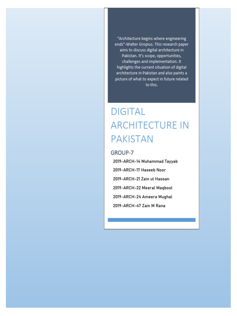 Digital Architecture in Pakistan: Status & Challenges | PDF | Building ...