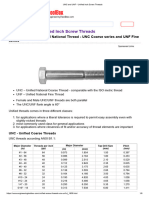 UNC and UNF - Unified Inch Screw Threads