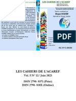1 Préambule Cahiers ACAREF TOME 1 - Juin 2023
