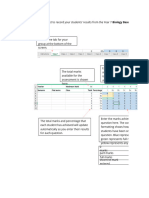 Biology Baseline Test Analysis Spreadsheet