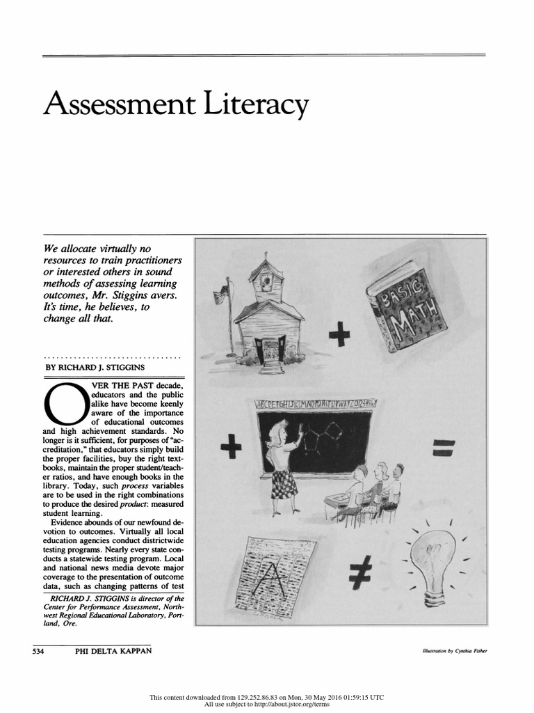 STIGGINS, R. J. Assessment Literacy.1991 | PDF