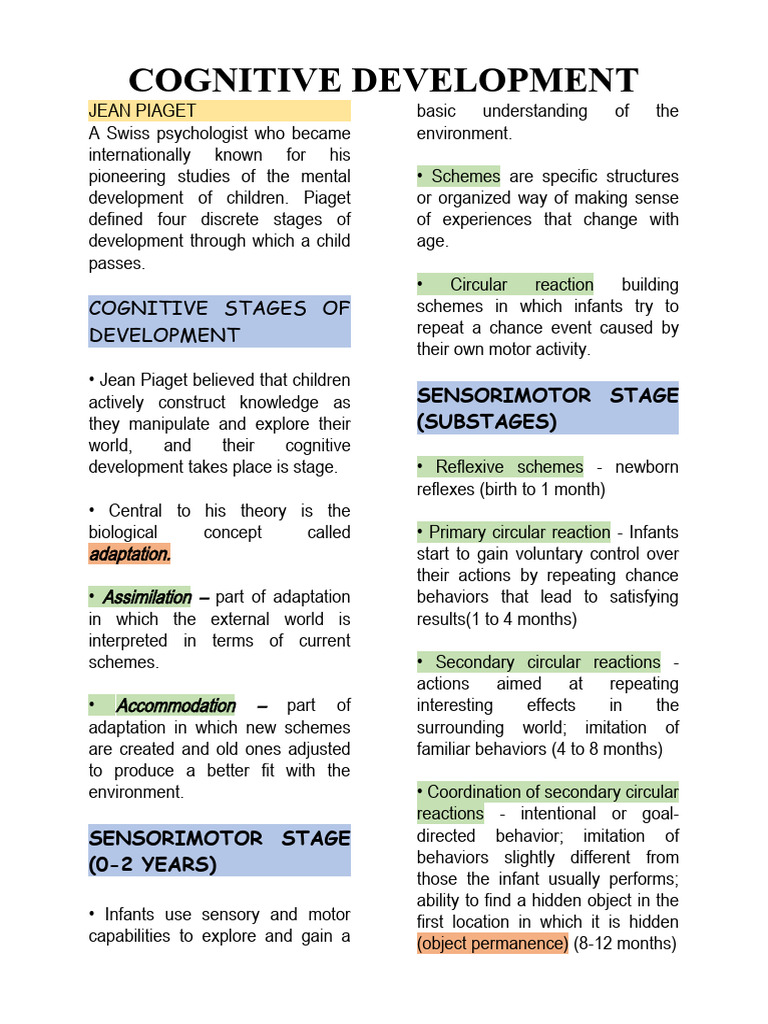 Cognitive Development Ece Understanding Child Development Pdf