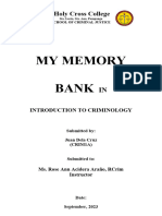 MEMORY BANK FORMAT Introduction To Criminology