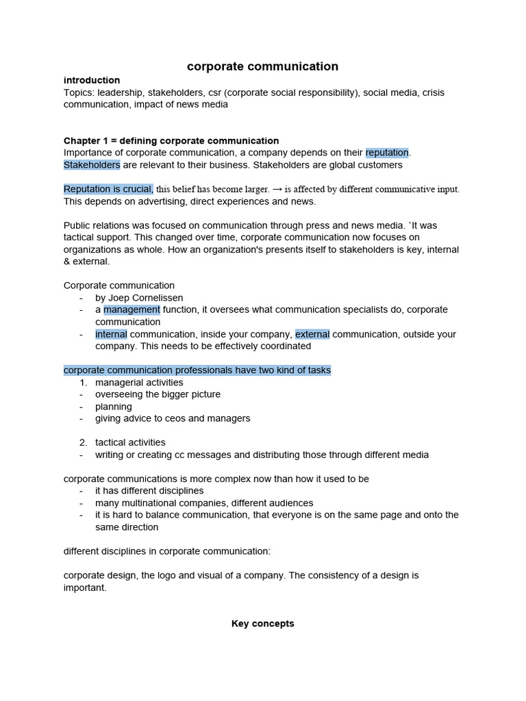 Corporate Communication | PDF