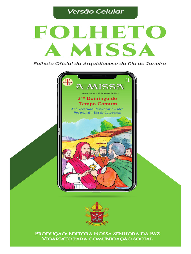 Folheto Litúrgico Da Missa de Domingo 27 de Agosto PDF Eucaristia Jesus