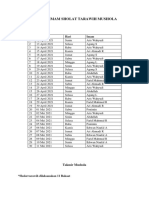 Jadwal Imam Sholat Tarawih Mushola