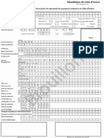 Formulaire Passeport Ci