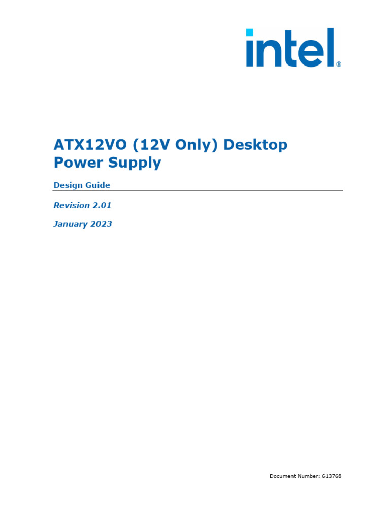 ATX12VO (12V Only) Desktop Power Supply Design Guide Download Free PDF Power Supply