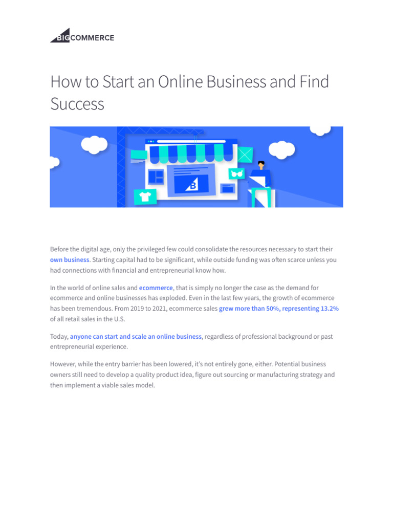 How To Start Online Business PDF E Commerce Target