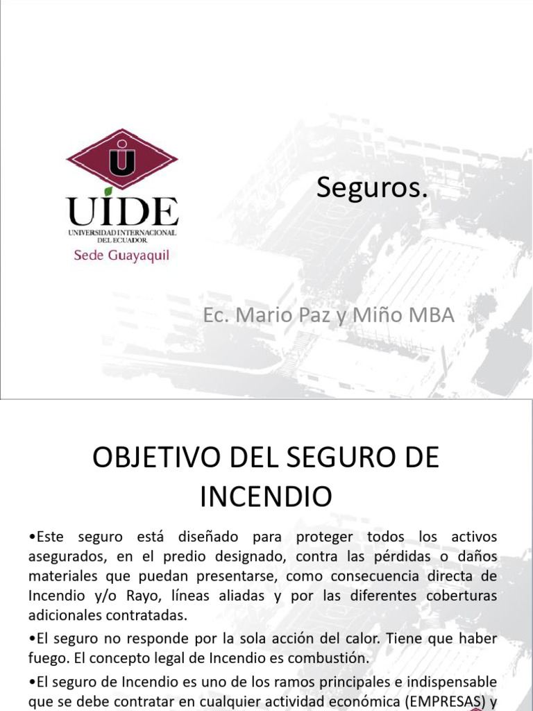 Incendio | PDF | Póliza de seguros | Temblores