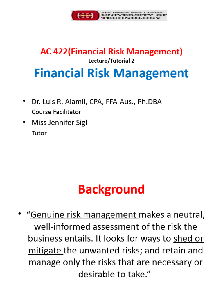 Financial Risk Management Overview | PDF | Financial Risk | Debt