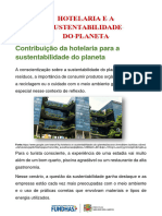 Contribuição Da Hotelaria para A Sustentabilidade Do Planeta