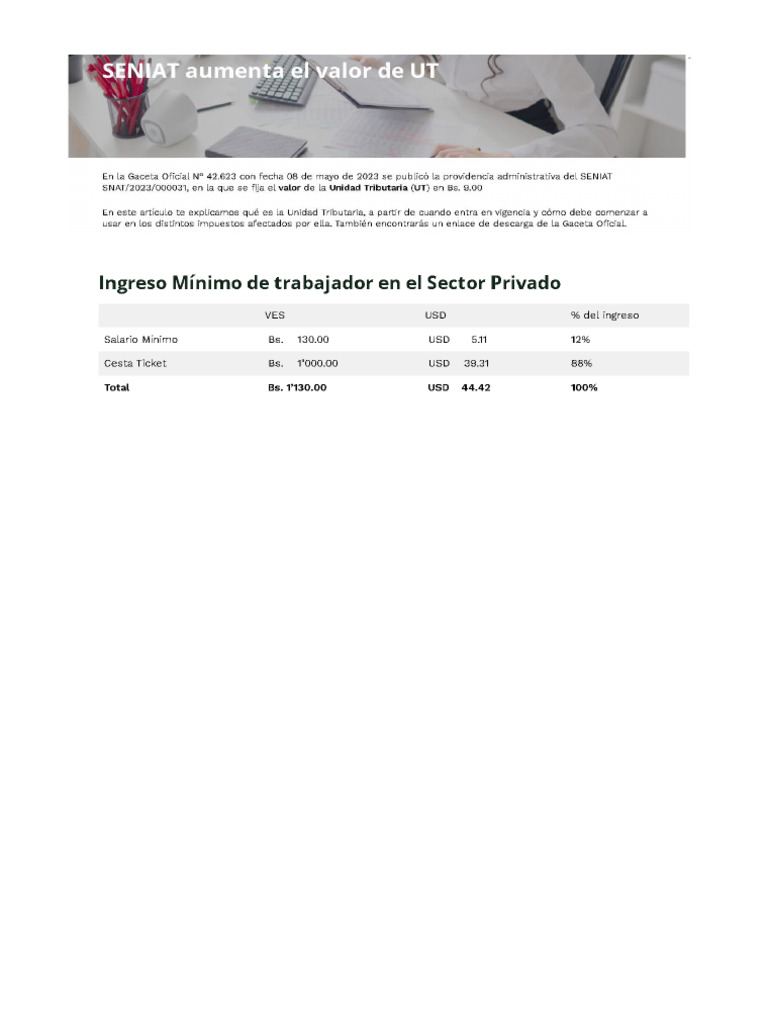 Unidad Tributaria PDF