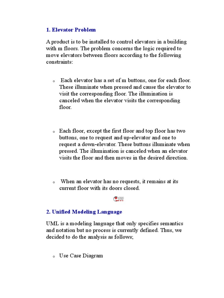 Elevator Problem Pdf Use Case Elevator