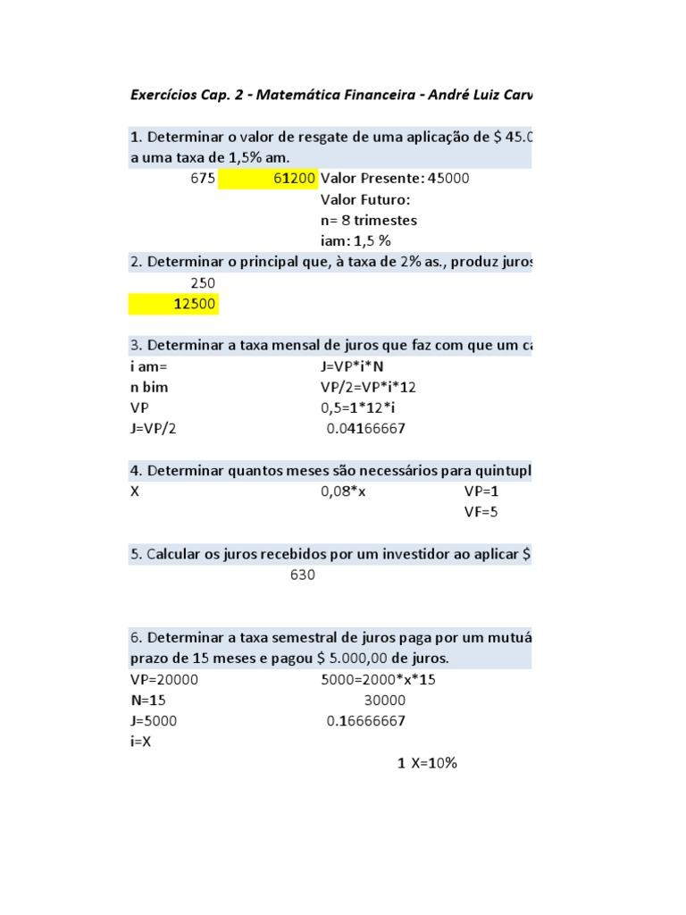 Exercícios de Juros Simples para 7º e 8º Ano | PDF | Juros | Dívida