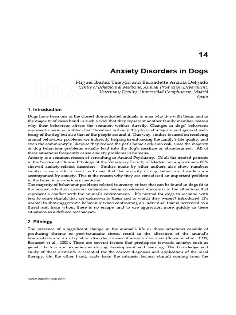 Understanding Canine Anxiety Disorders | PDF | Anxiety Disorder ...