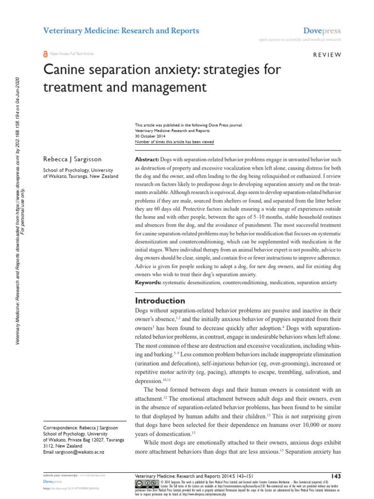 Canine Separation Anxiety Solutions | PDF | Dogs | Clinical Medicine