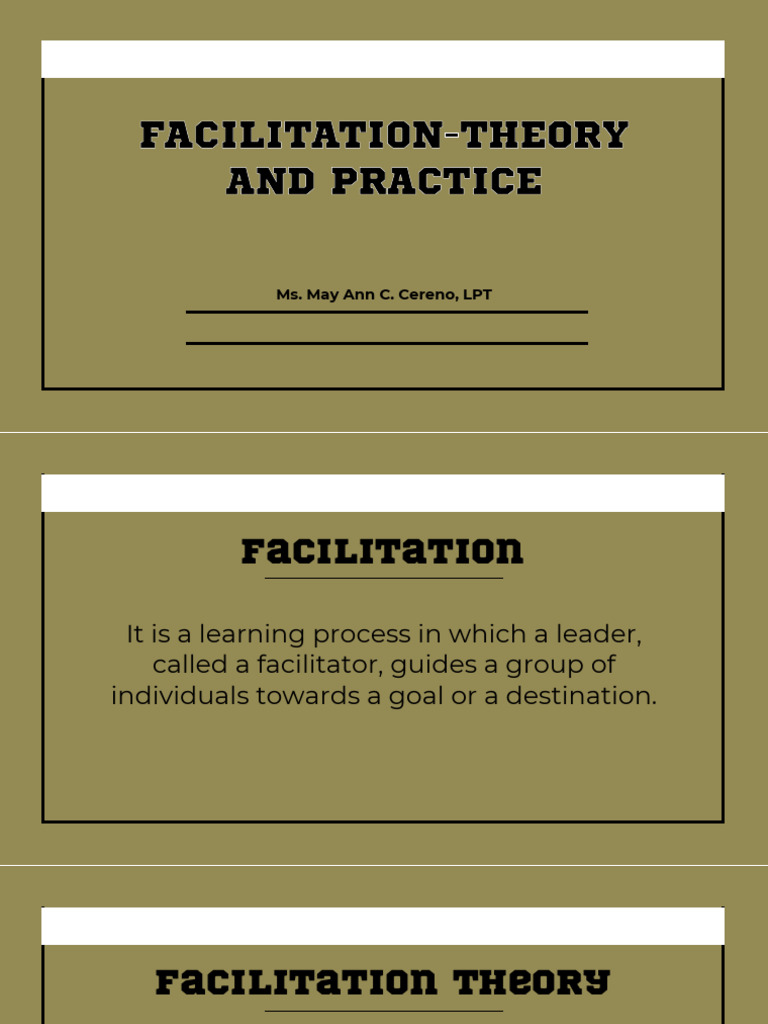 Facilitation Theory and Practice PDF Learning Leadership