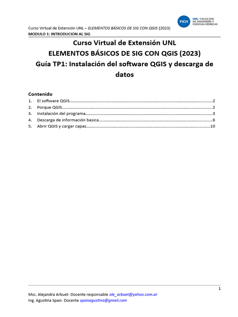 Guiatp1 Instalacion Qgis Ext 2023 Pdf Sistema De Información