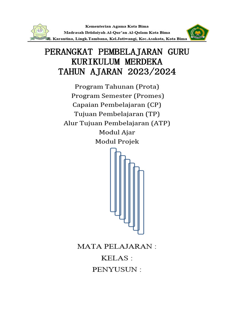 Sampul Perangkat Pembelajaran Kurikulum Merdeka | PDF | Sains & Matematika