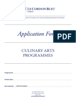 Application Form Culinary Arts Program