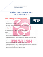 BỘ ĐỀ IELTS SPEAKING QUÝ 3 2023 FULL