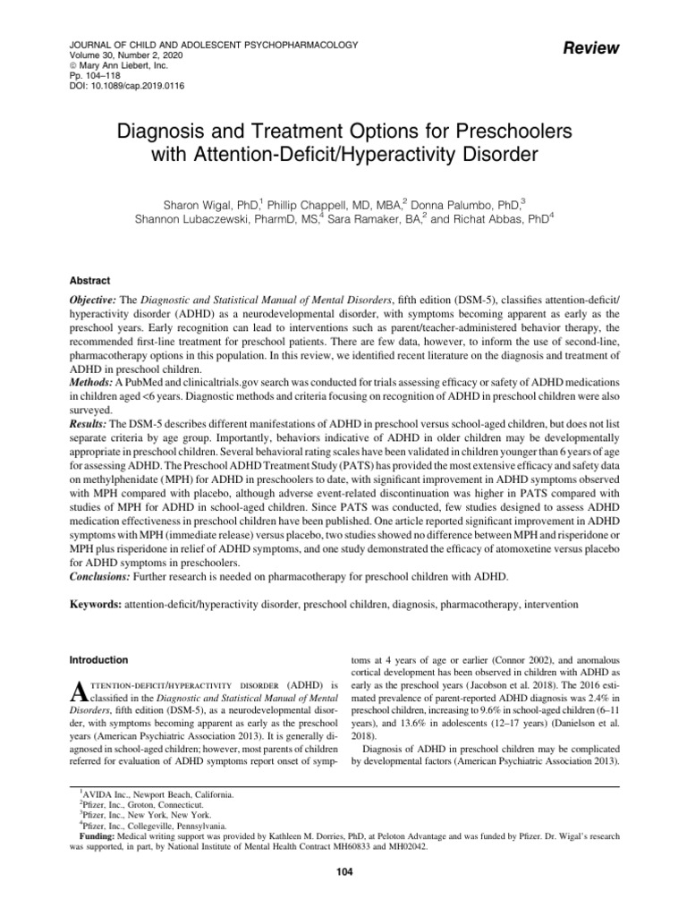 Diagnosis and Treatment Options For Preschoolers With ADHD | PDF ...