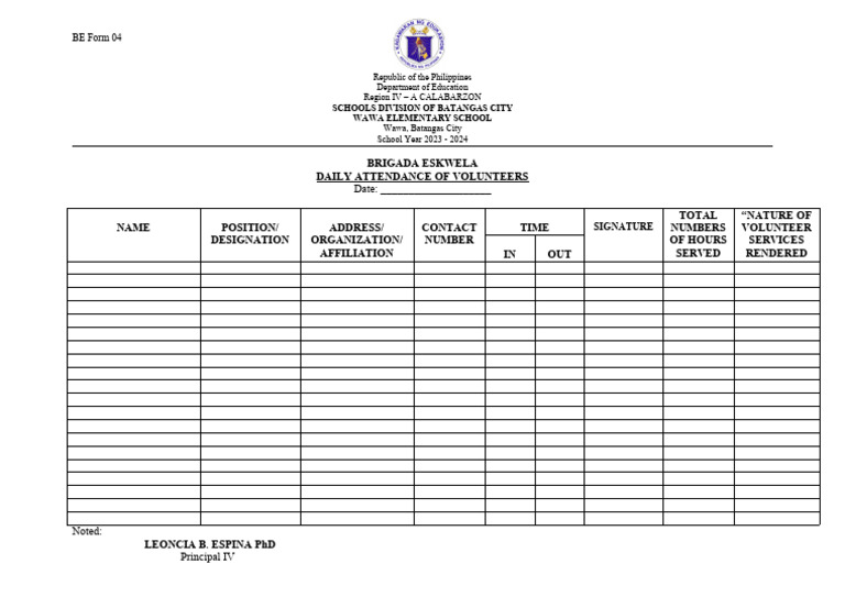 Be Form 4