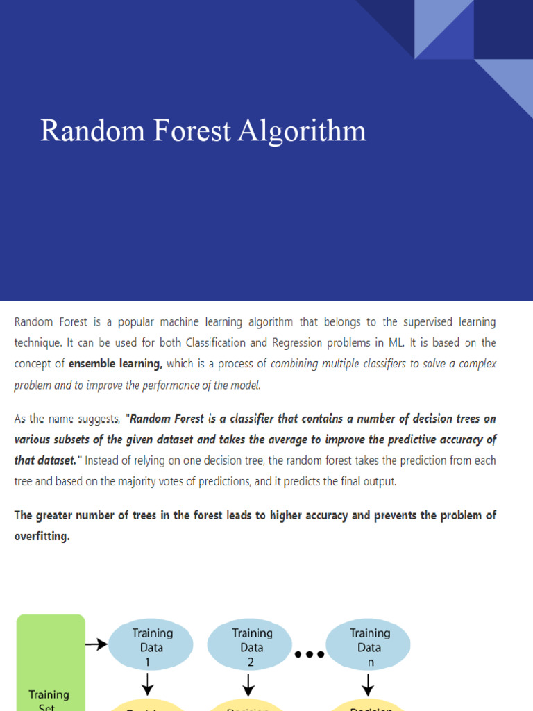 Random Forest Algorithm | PDF