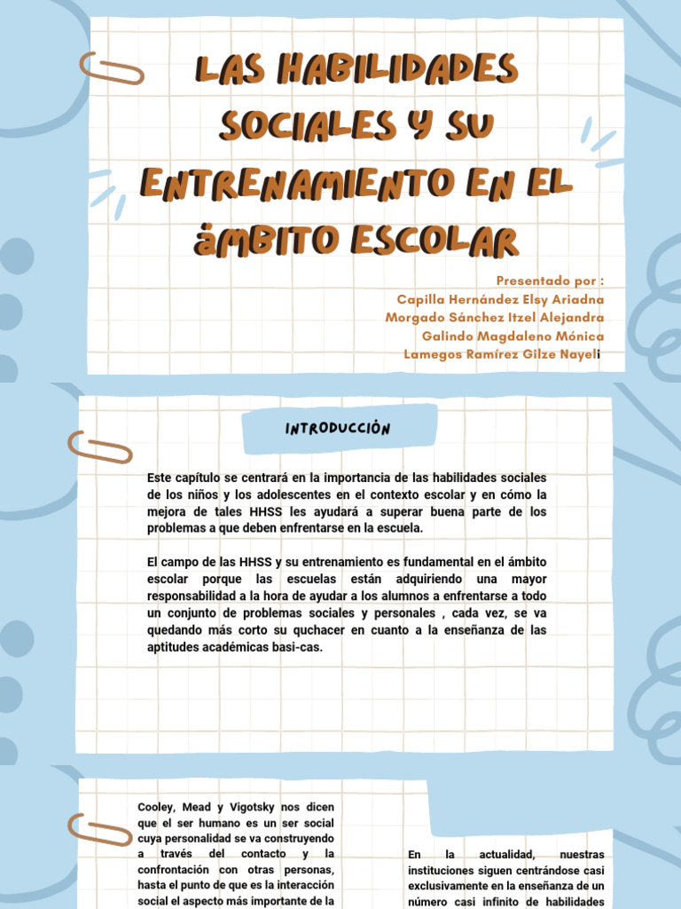 Importancia de las HHSS en la escuela | PDF