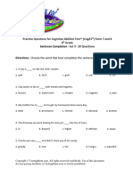 CogAT Sentence Completion - 4th Grade - Set 3 - Testing Mom