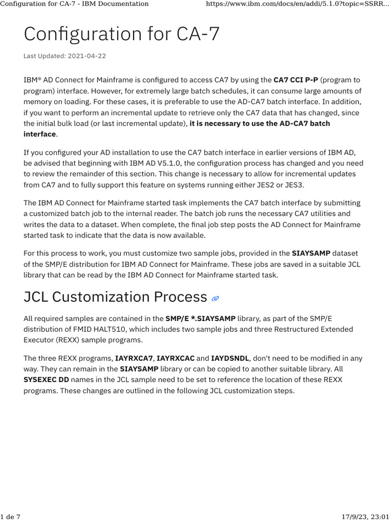 Configuration for ca 7 ibm documentation pdf computer engineering