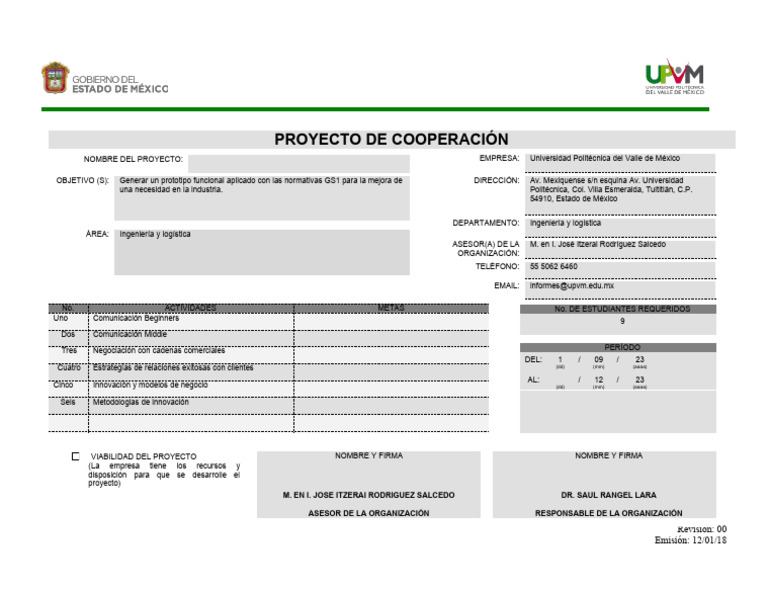 Upvm Doc Proyectodecooperación | PDF | Ingeniería | Liderazgo