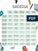 Horario Escolar Documento A4 Horizontal Pegatinas Colegio Juvenil Verde