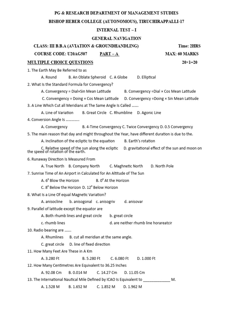 General Navigation Iii Year Pdf Latitude Compass