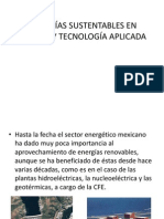 Energías Sustentables en México y Tecnología Aplicada
