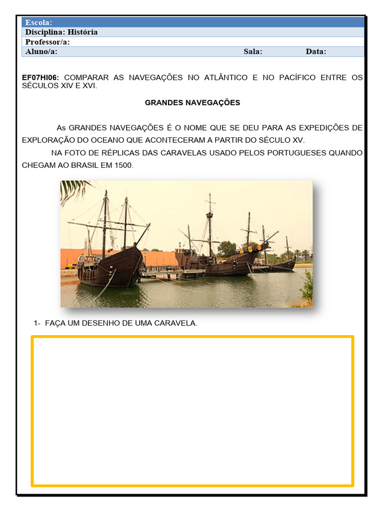 ANEE Atividade - As grande navegações. | PDF