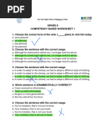 Grade 8 Competency Based Worksheet 1