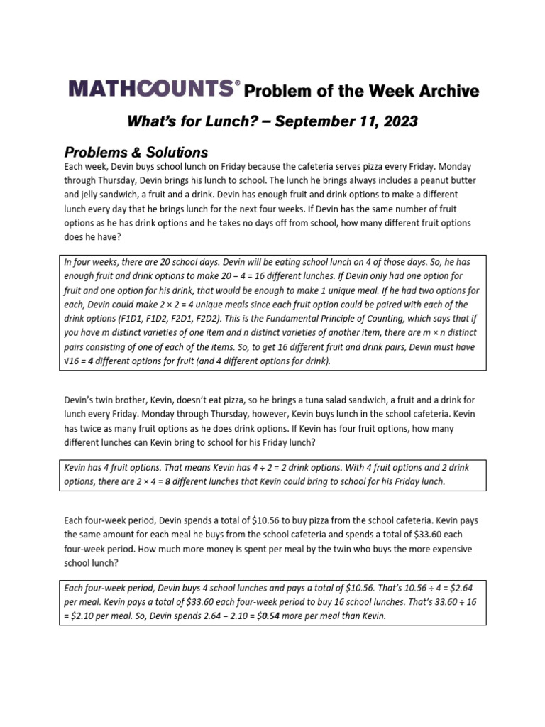 potw091123-solutions-pdf-lunch-school-meal